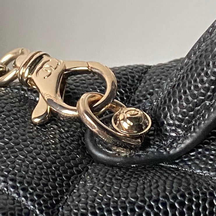 CHANEL 25S VANITY BAG 20 IN BLACK CAVIAR LEATHER